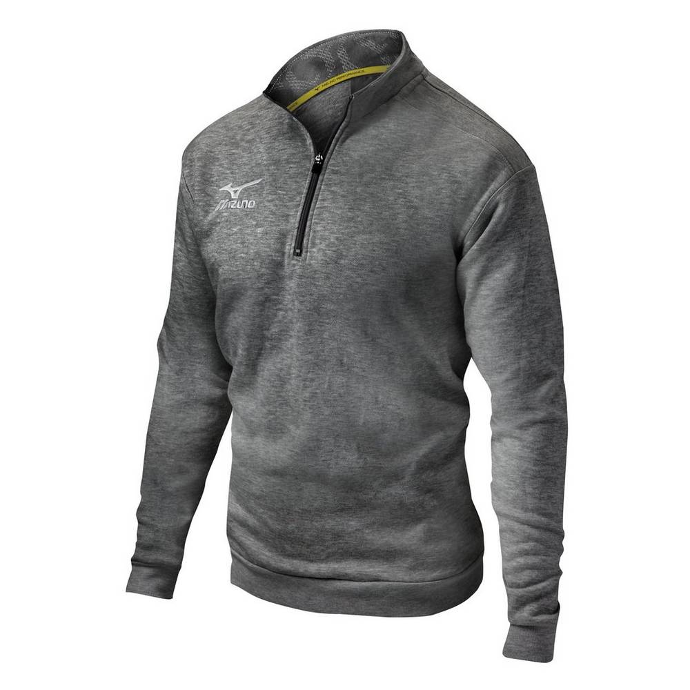 Mens Mizuno 1/2 Zip Fleece Pullover Grey Philippines (YFKRBG439)